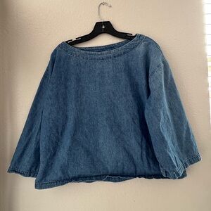 HARI Blue Denim Cotton Top Size XL